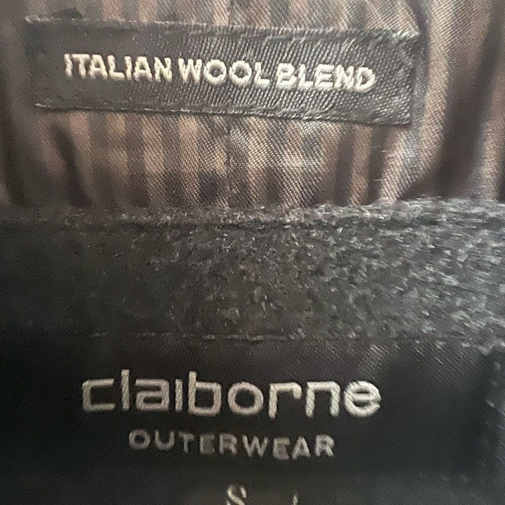 Liz Claiborne Outerwear Italian Wool Blend Vintage Charcoal Gray Mens Coat Sze S - Picture 6 of 6
